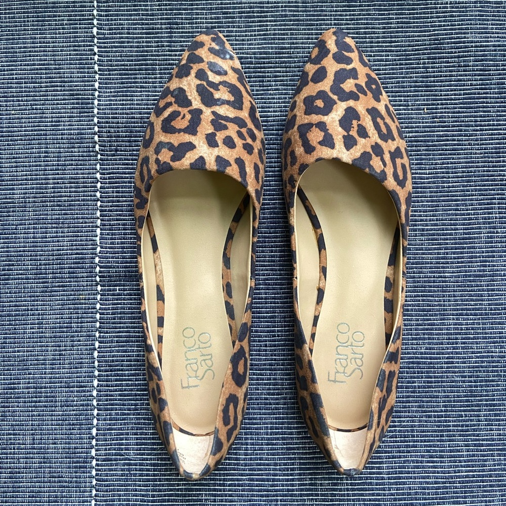 Franco Sarto size 9 d’Orsay flats new without tags Leopard print